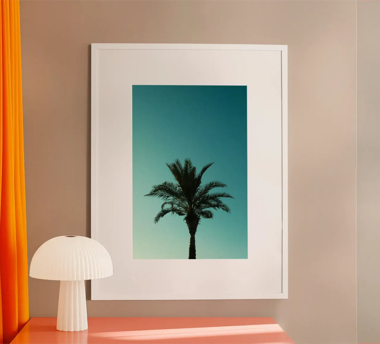 palm gradient poster con telaio in legno da carsa