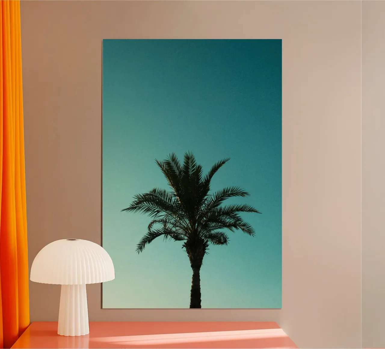 palm gradient poster con telaio in legno da carsa