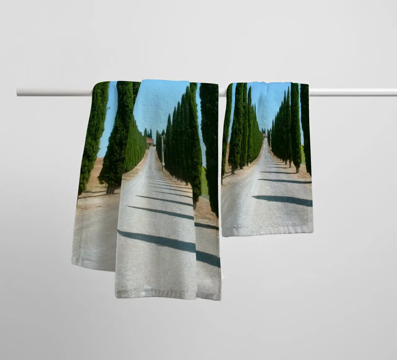 row of tree asciugamano da bagno da carsa