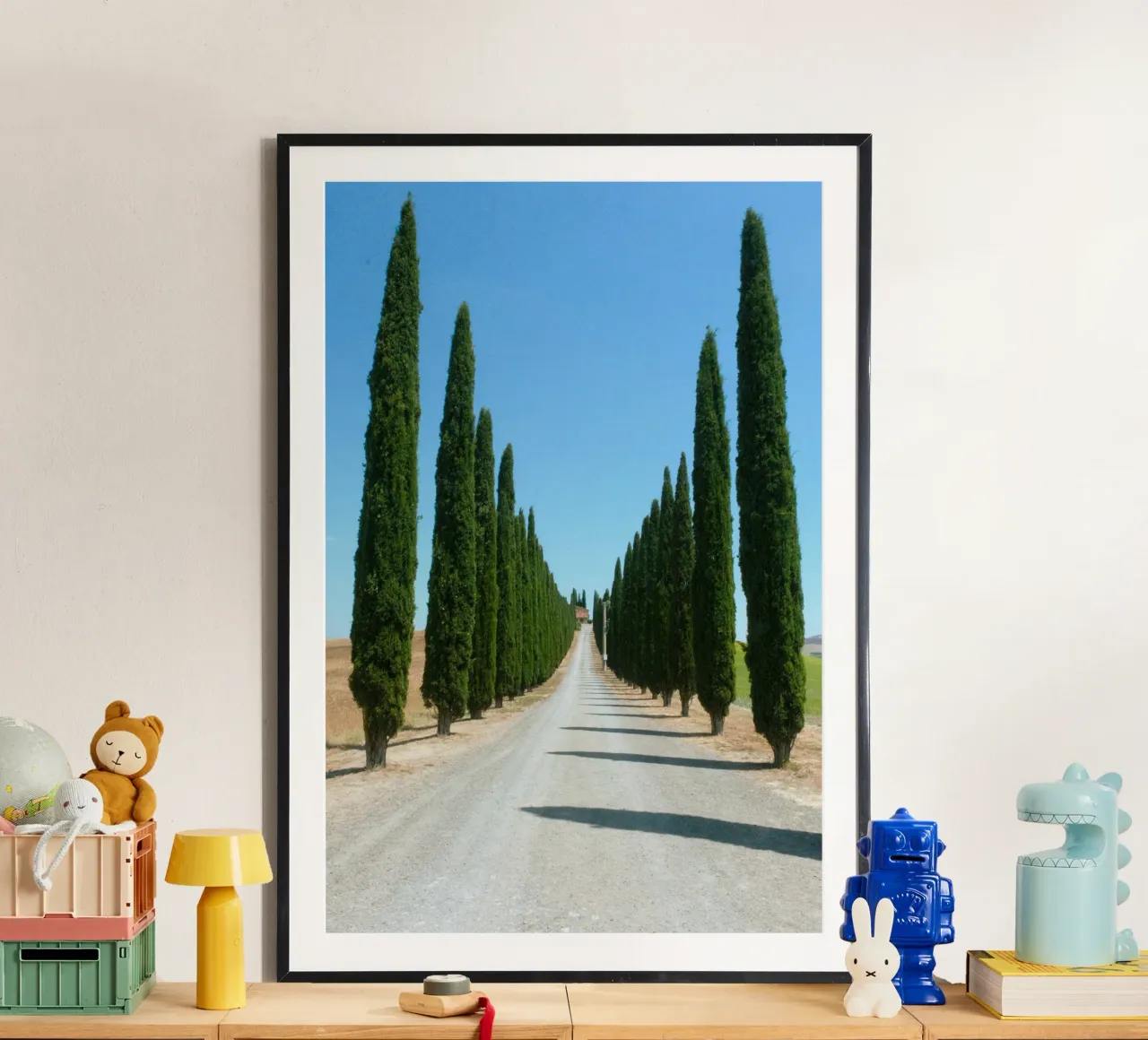 row of tree poster con telaio in legno da carsa
