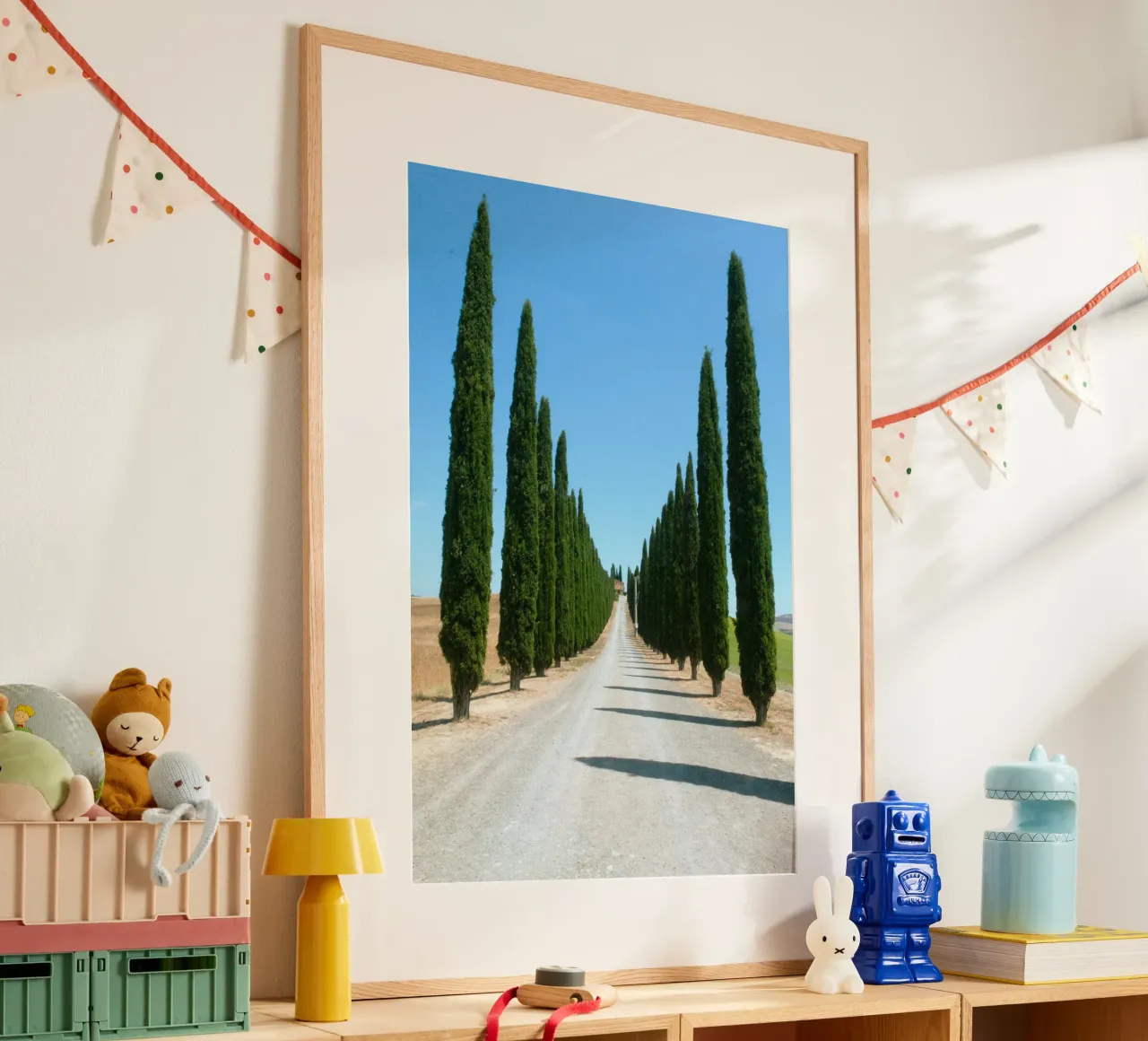 row of tree poster con telaio in legno da carsa
