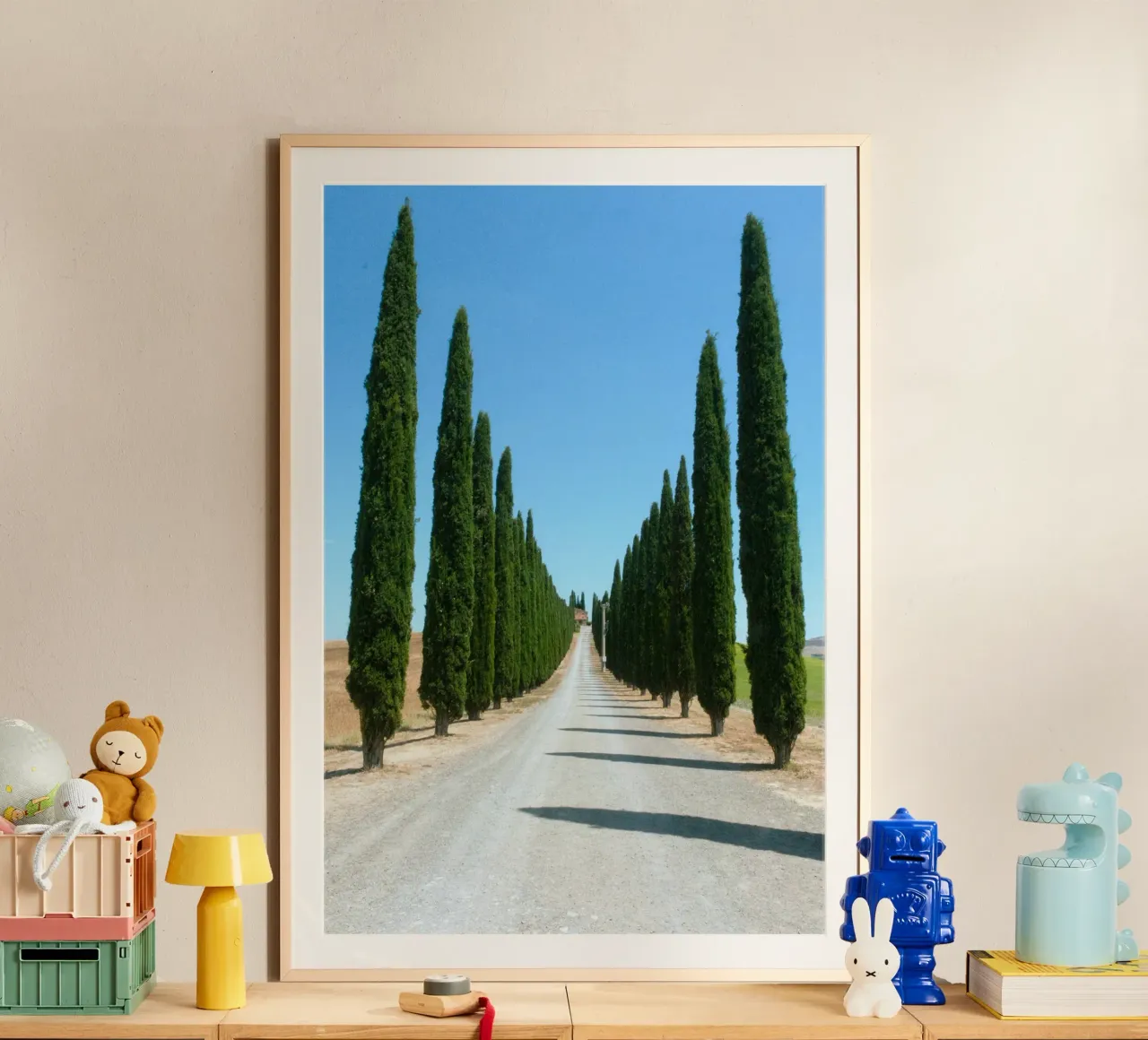 row of tree poster con telaio in legno da carsa