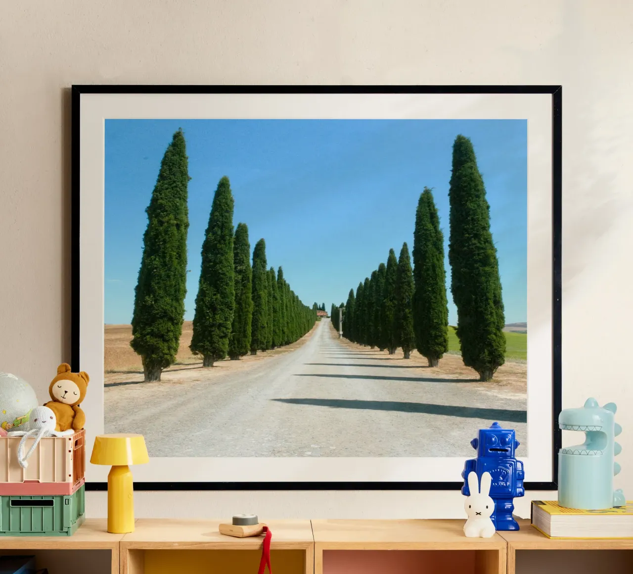 row of tree poster con telaio in legno da carsa