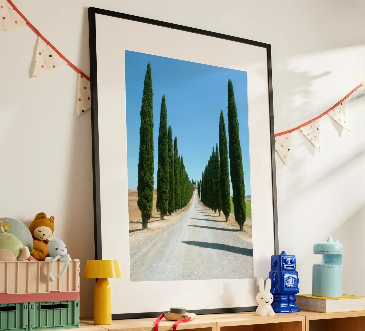 row of tree poster con telaio in legno da carsa