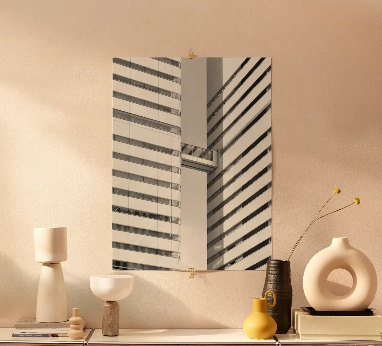 line of building poster con telaio in legno da carsa
