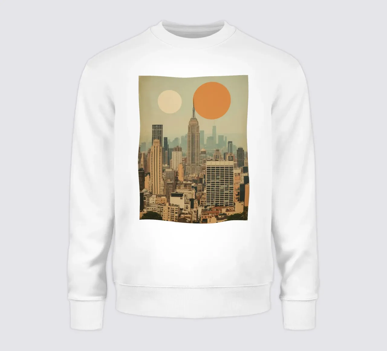 Empire State Building con sole e luna felpa da DesignDoodle