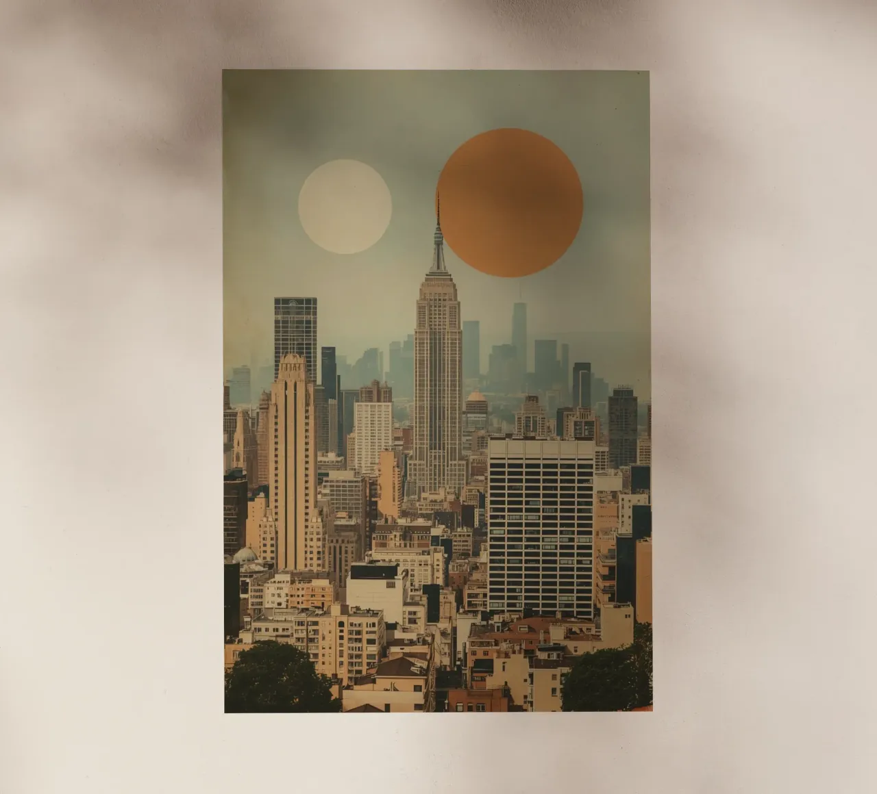 Empire State Building con sole e luna pellicola backlit da DesignDoodle
