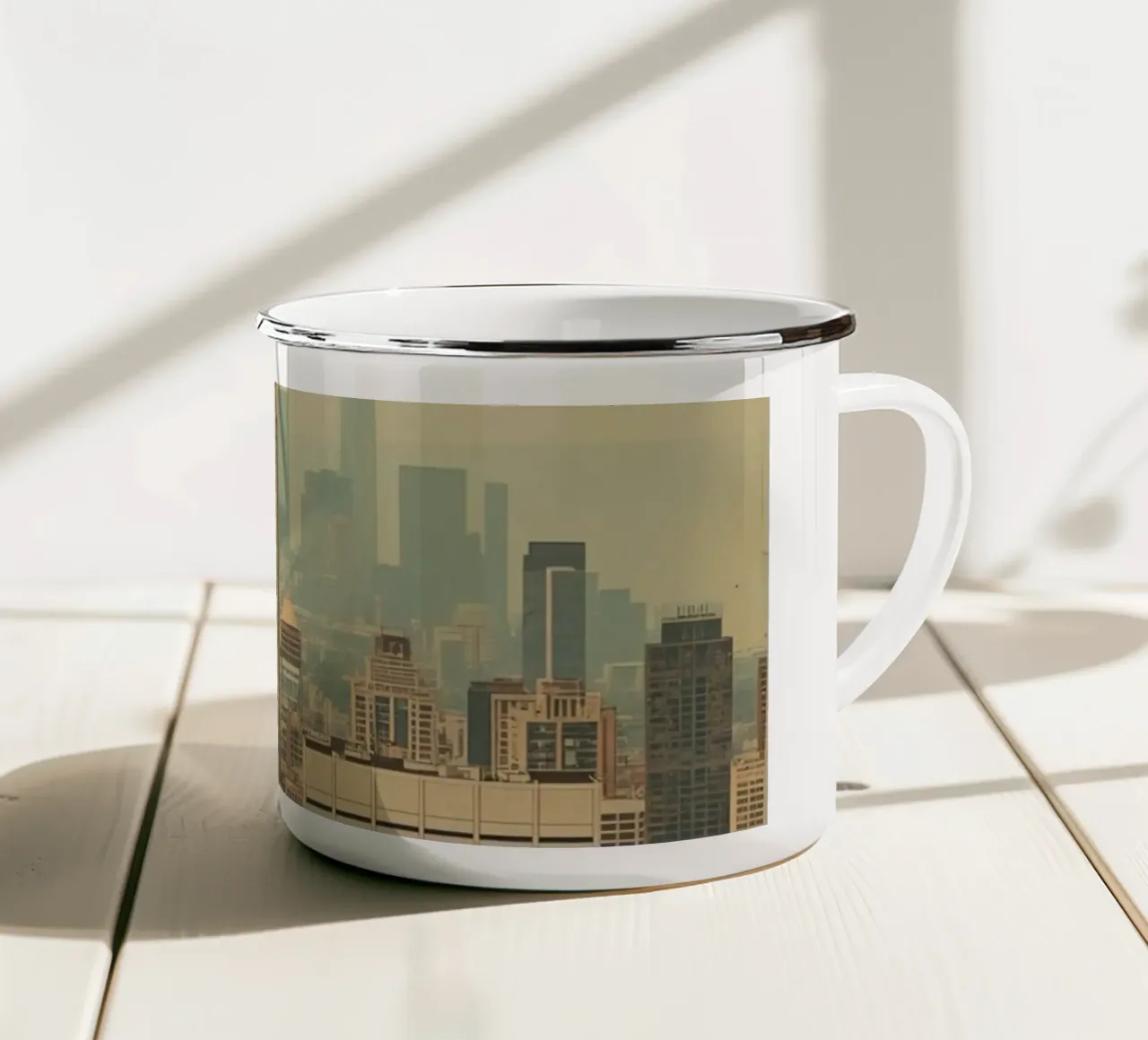 Empire State Building con sole e luna tazza in smalto da DesignDoodle