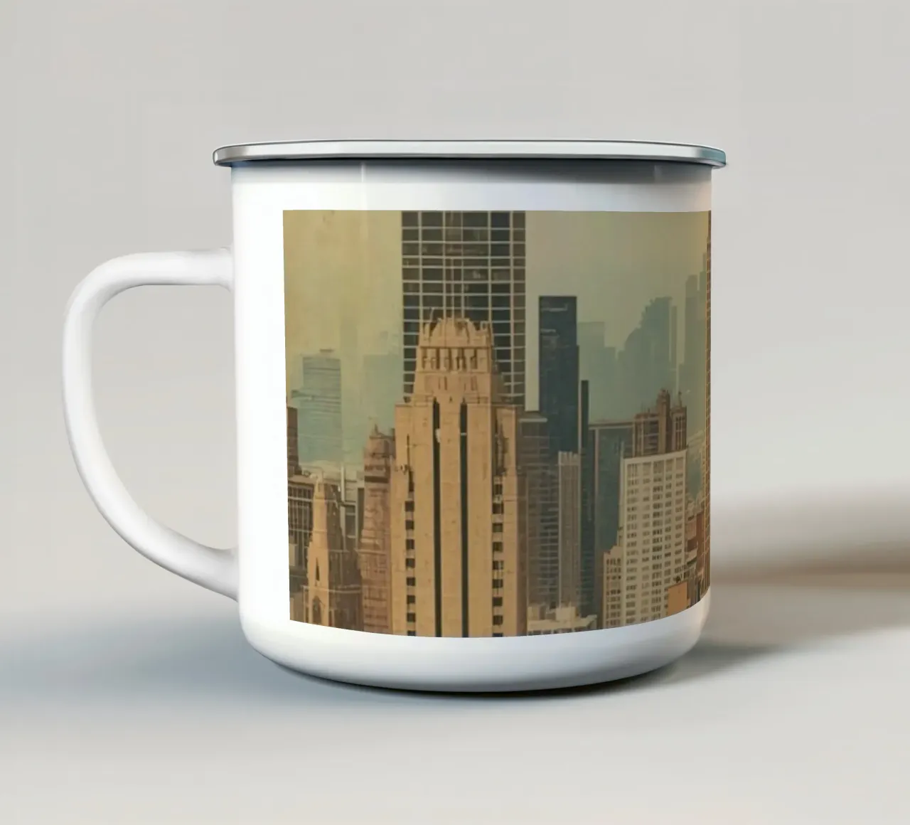 Empire State Building con sole e luna tazza in smalto da DesignDoodle