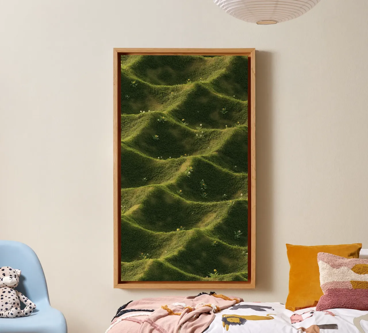 pastel line grass tela con Cornice a cassetta da carsa