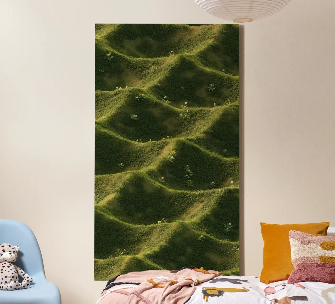 pastel line grass tela con Cornice a cassetta da carsa