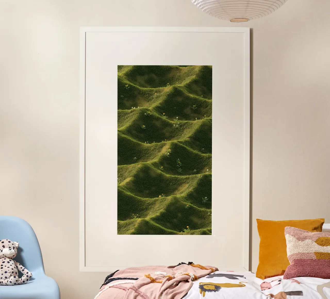 pastel line grass poster con telaio in plastica da carsa