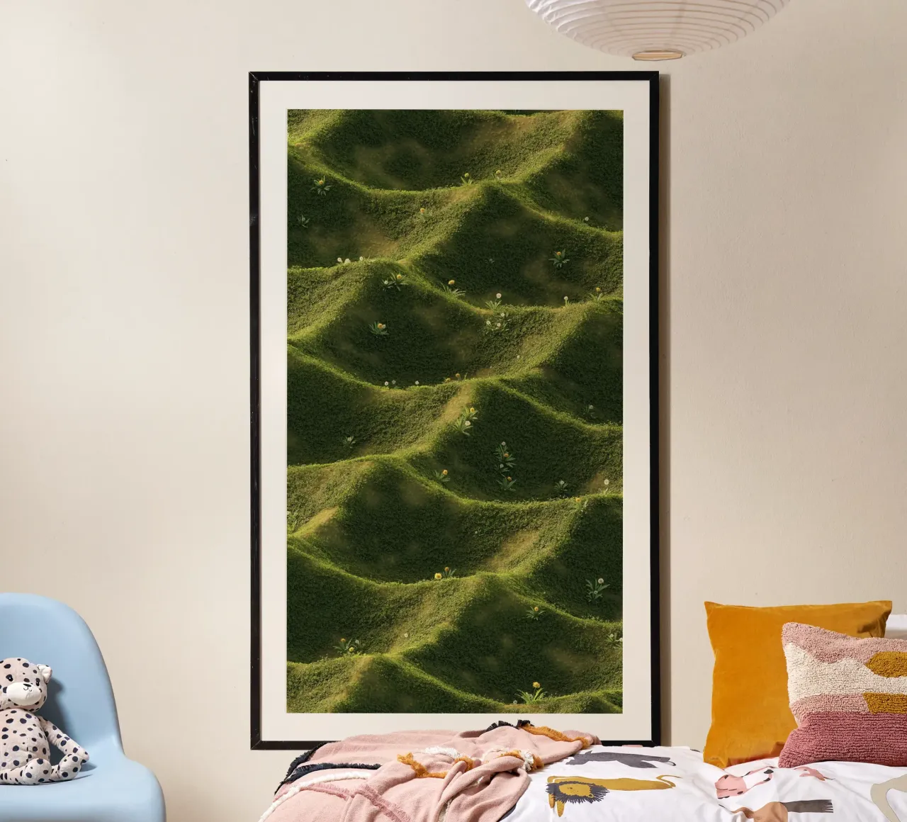 pastel line grass poster con telaio in plastica da carsa