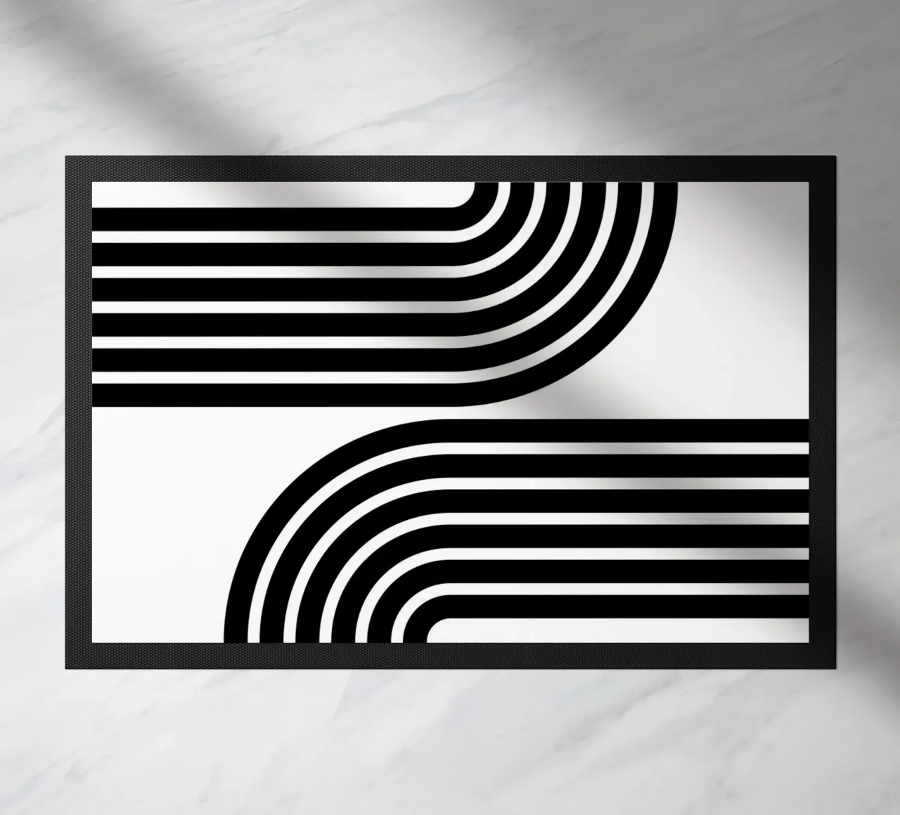 Archi geometrici minimalisti in grassetto | Nero su bianco zerbino da Beauty in Simplicity