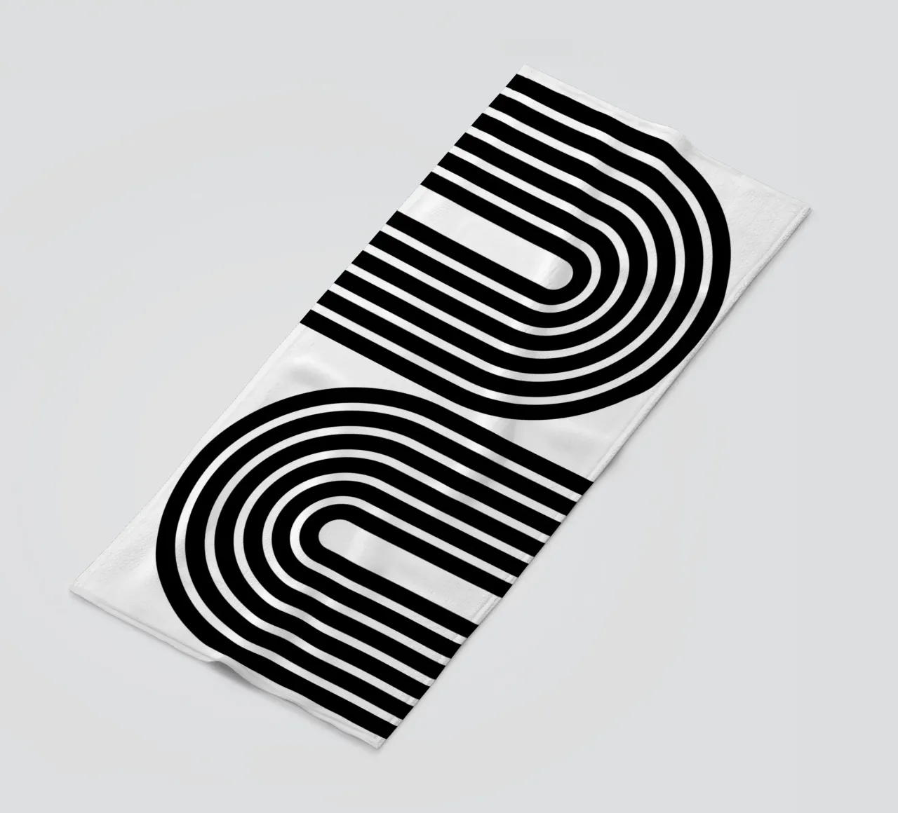 Archi geometrici minimalisti in grassetto | Nero su bianco telo mare da Beauty in Simplicity
