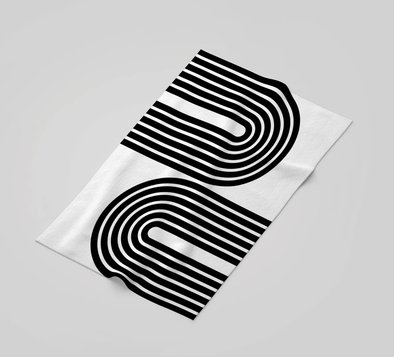 Archi geometrici minimalisti in grassetto | Nero su bianco telo mare da Beauty in Simplicity