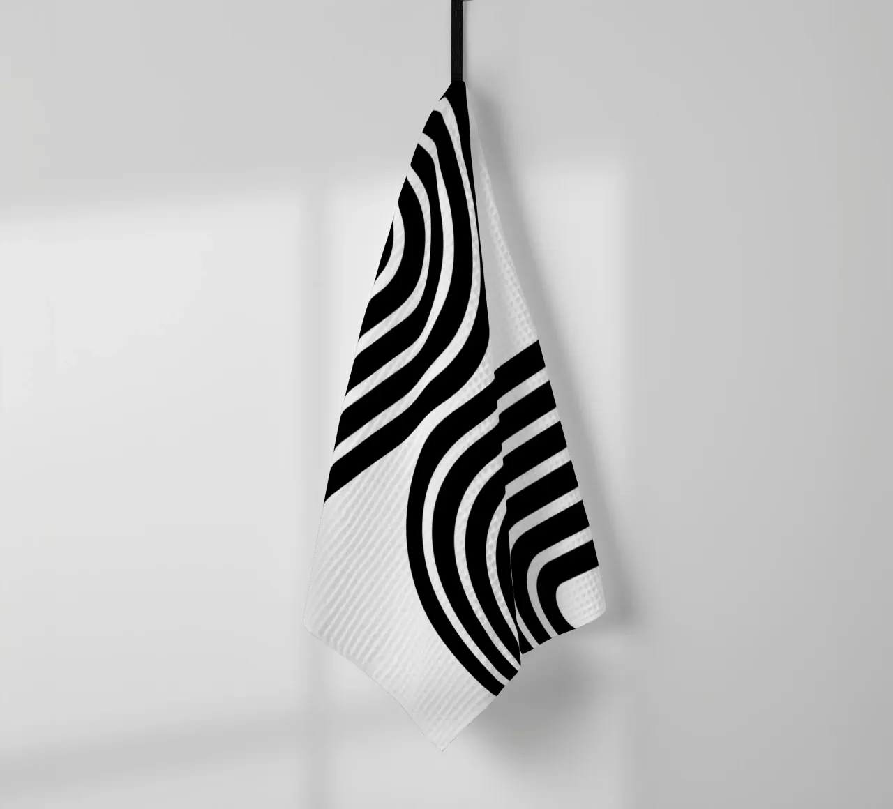 Archi geometrici minimalisti in grassetto | Nero su bianco canovaccio da cucina da Beauty in Simplicity