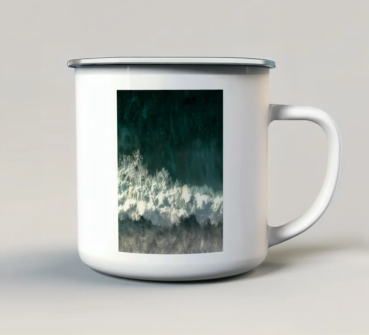 white wave tazza in smalto da carsa