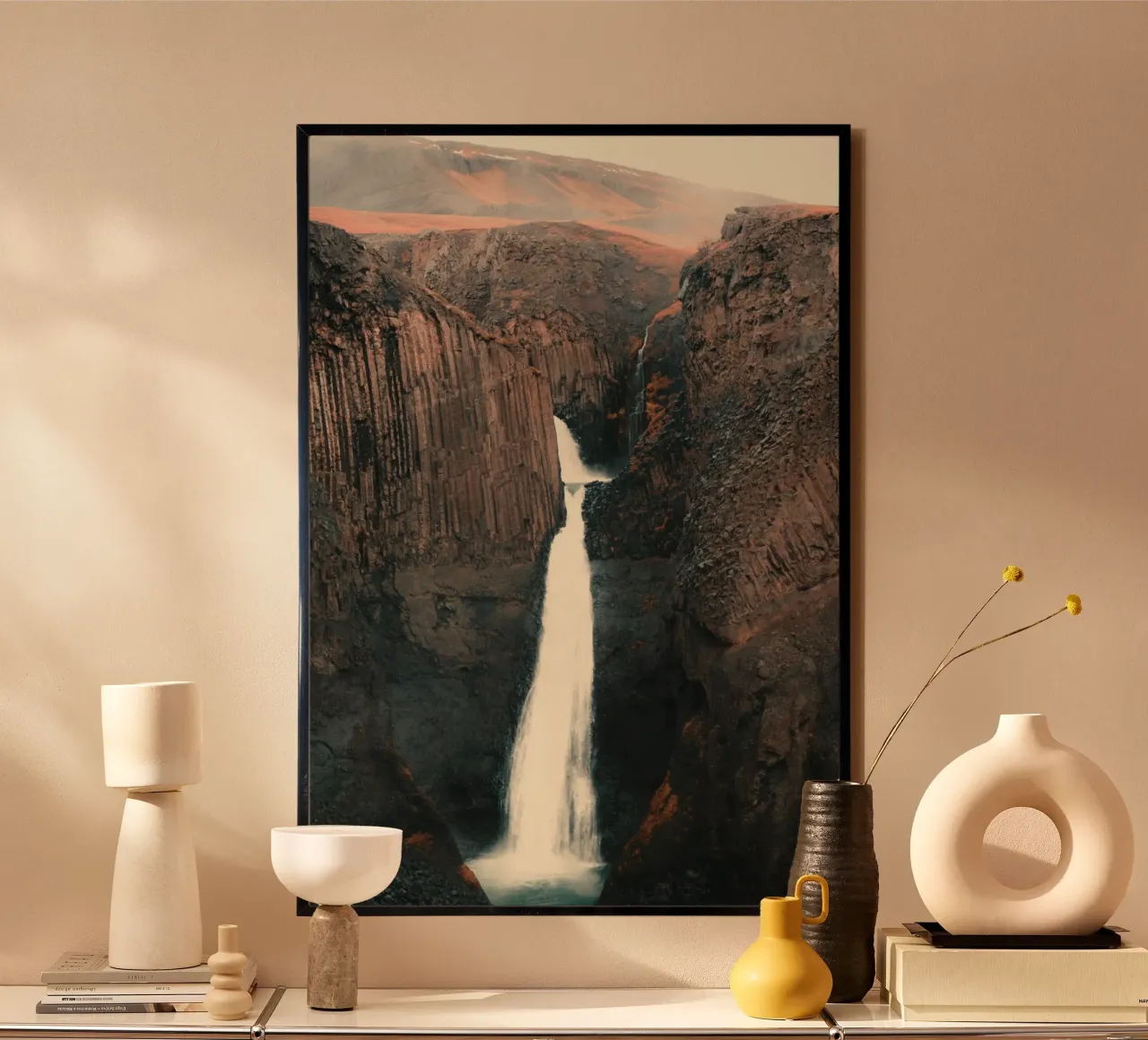 waterfall mountain poster con telaio in plastica da carsa