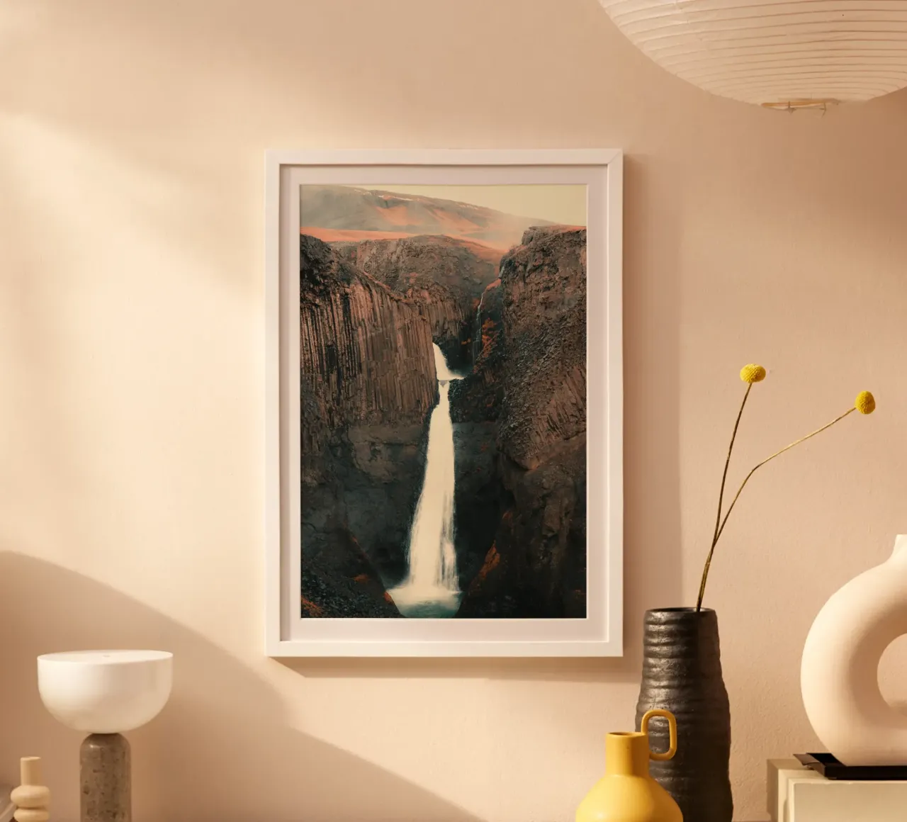 waterfall mountain poster con telaio in plastica da carsa