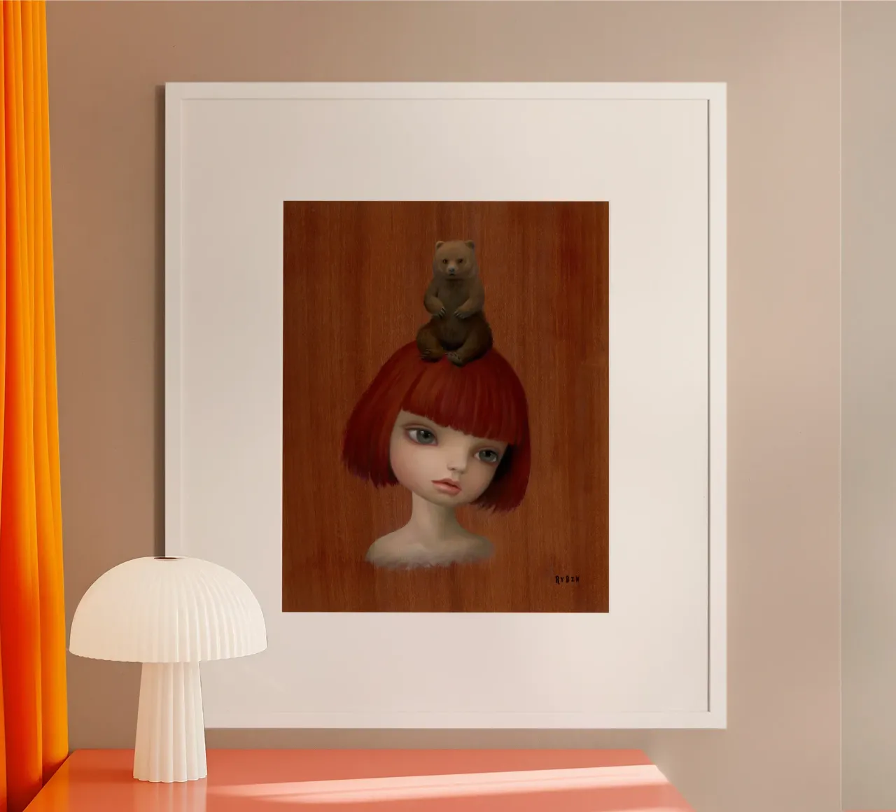 83 Ragazza orso MARK RYDEN poster con telaio in alluminio da adriano lopezz