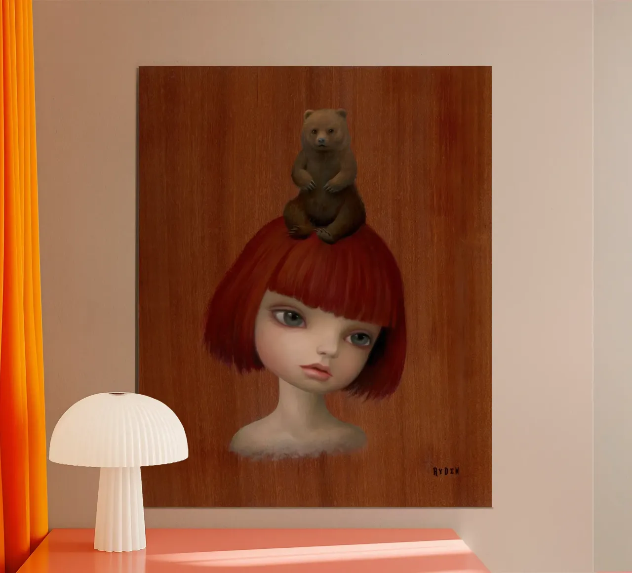 83 Ragazza orso MARK RYDEN poster con telaio in alluminio da adriano lopezz