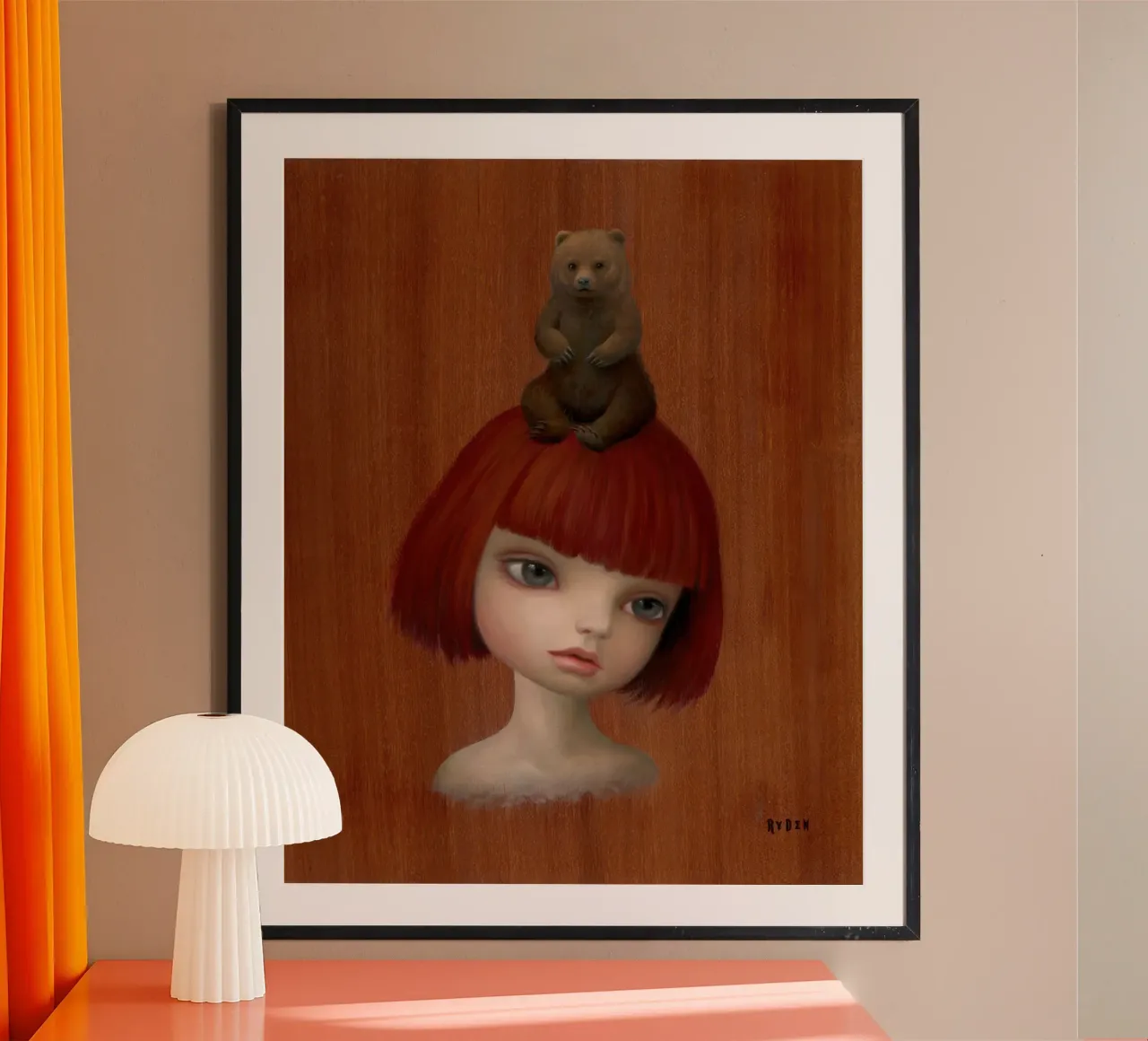 83 Ragazza orso MARK RYDEN poster con telaio in alluminio da adriano lopezz
