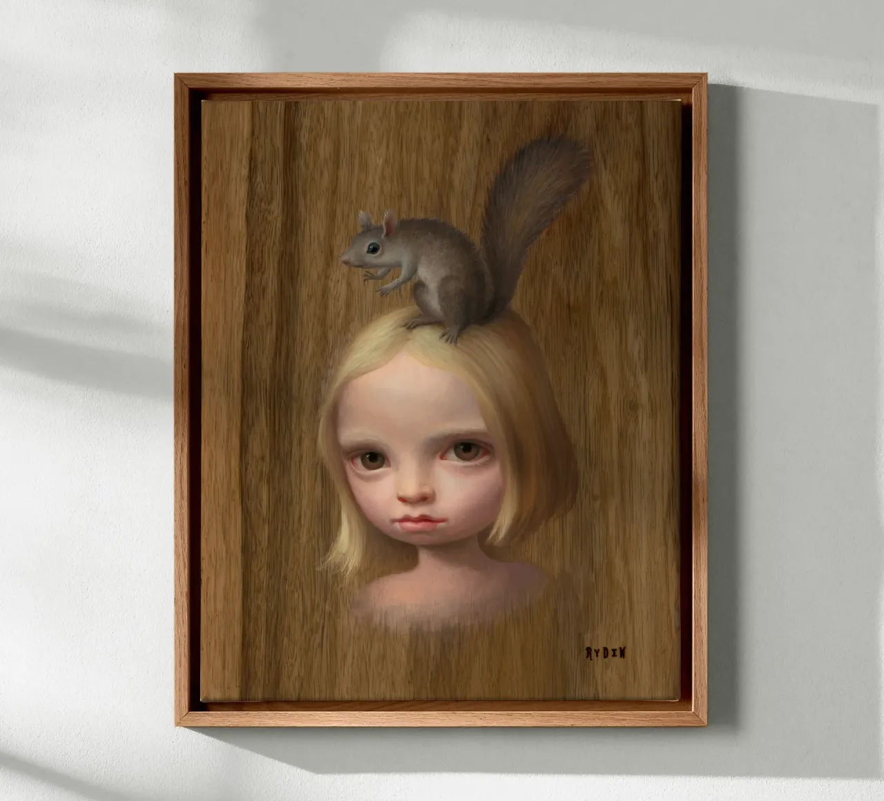 82 La ragazza scoiattolo MARK RYDEN tela con Cornice a cassetta da adriano lopezz