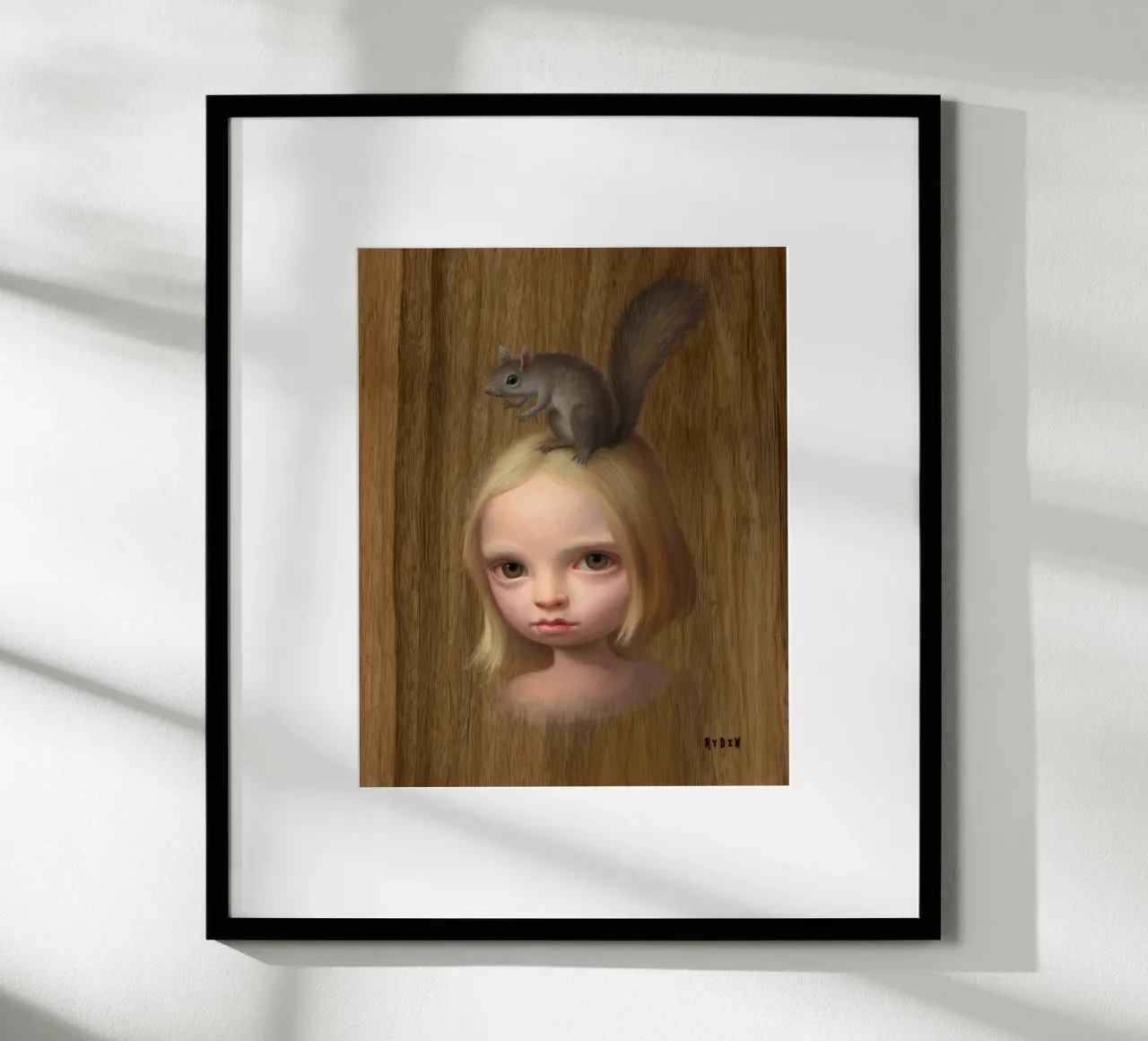 82 La ragazza scoiattolo MARK RYDEN poster con telaio in alluminio da adriano lopezz
