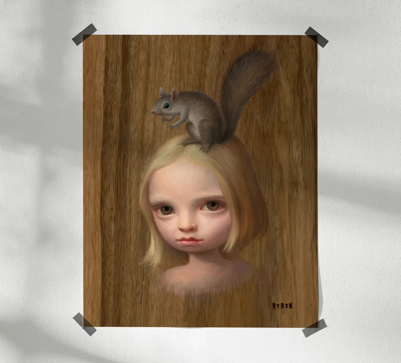 82 La ragazza scoiattolo MARK RYDEN poster con telaio in alluminio da adriano lopezz