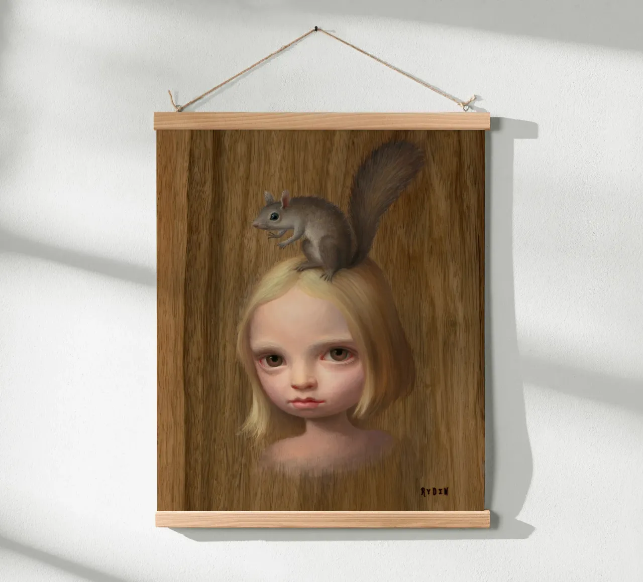 82 La ragazza scoiattolo MARK RYDEN poster con telaio in alluminio da adriano lopezz