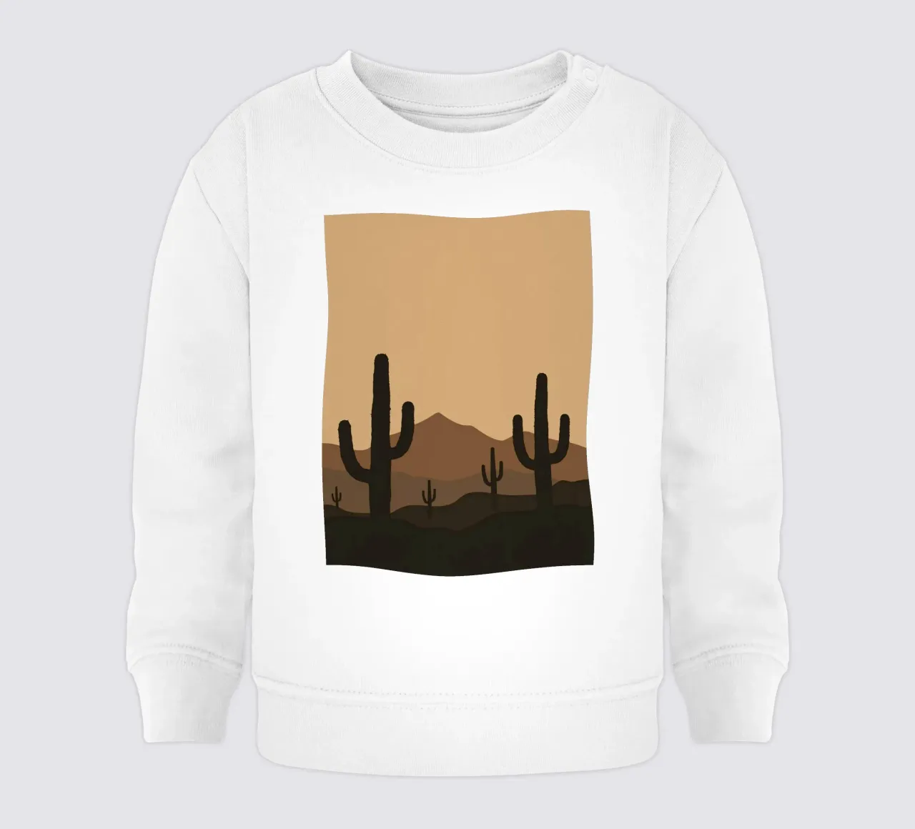 Paesaggio desertico monocromatico con sagome di cactus felpa neonato da DesignDoodle