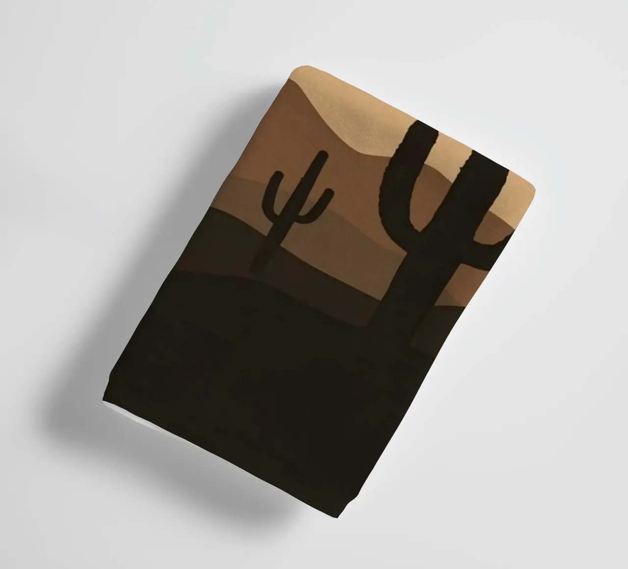 Paesaggio desertico monocromatico con sagome di cactus asciugamano da bagno da DesignDoodle