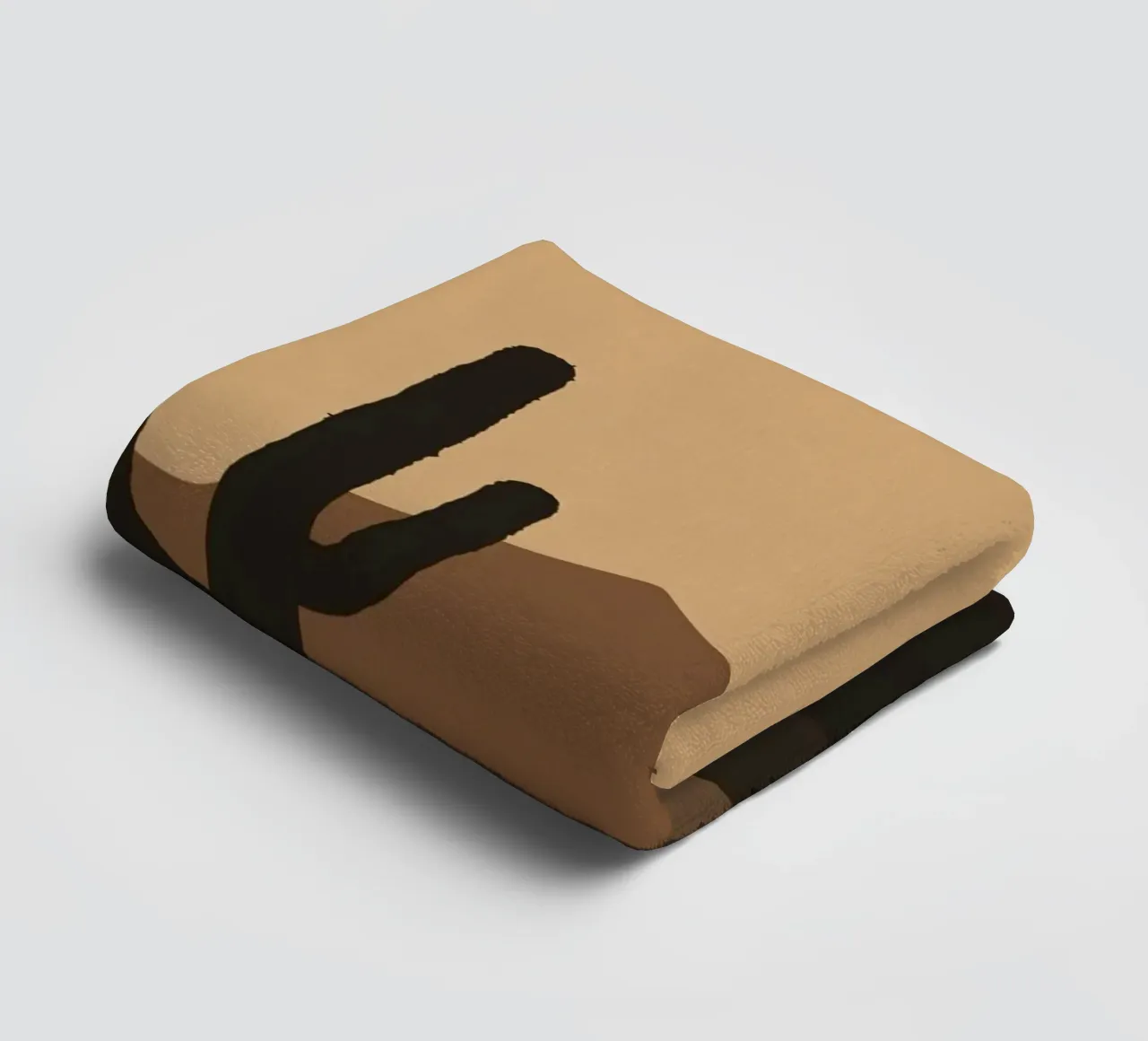 Paesaggio desertico monocromatico con sagome di cactus asciugamano da bagno da DesignDoodle