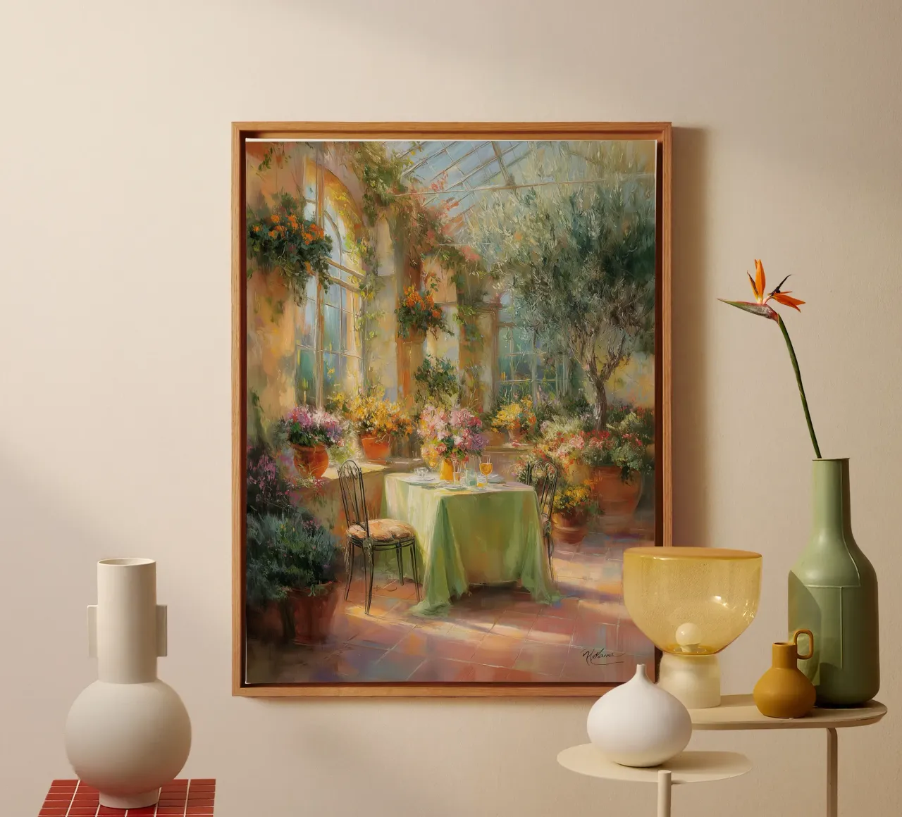 Zomer in Toscane I canvas met Baklijst van Wolkenlos