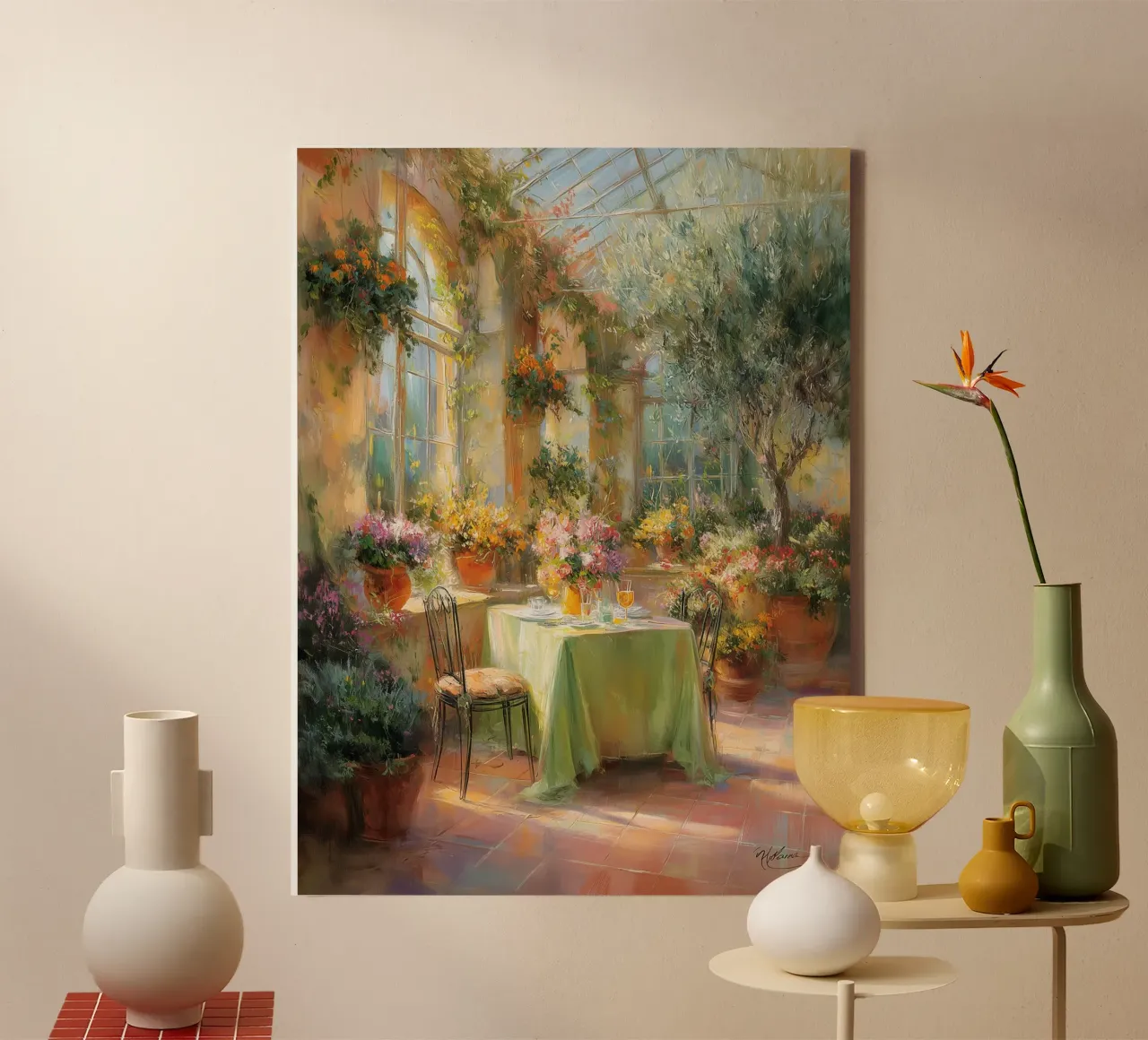 Zomer in Toscane I canvas met Baklijst van Wolkenlos