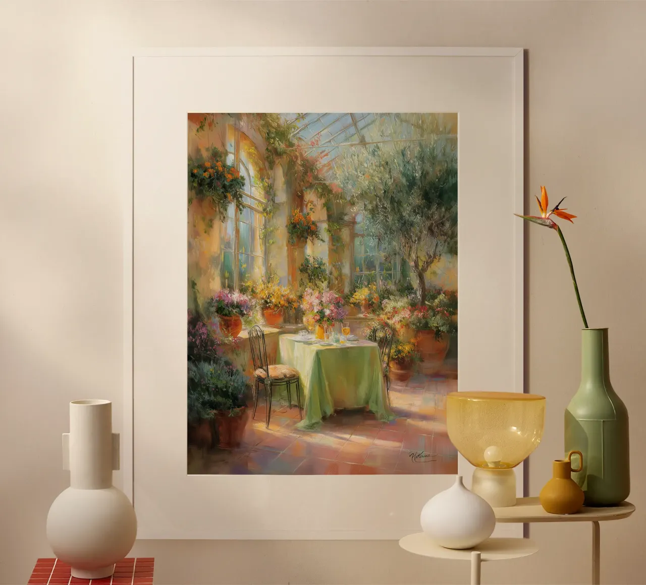 Sommer in der Toskana I Poster mit Holzrahmen von Wolkenlos