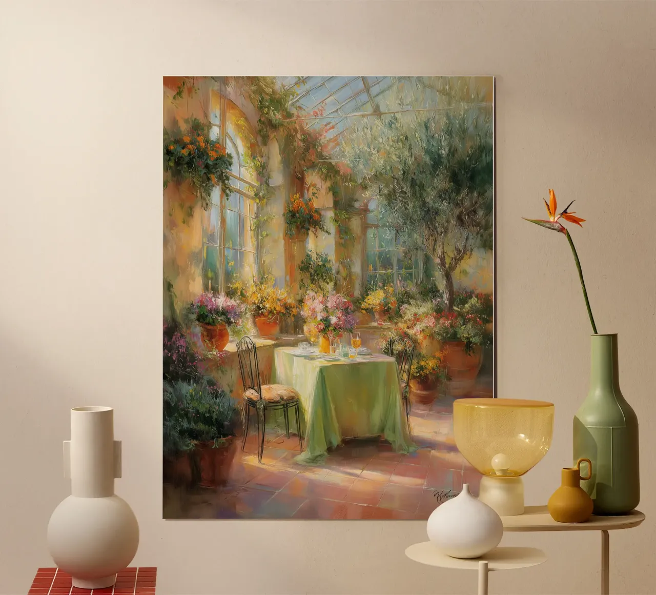 Sommer in der Toskana I Poster mit Holzrahmen von Wolkenlos