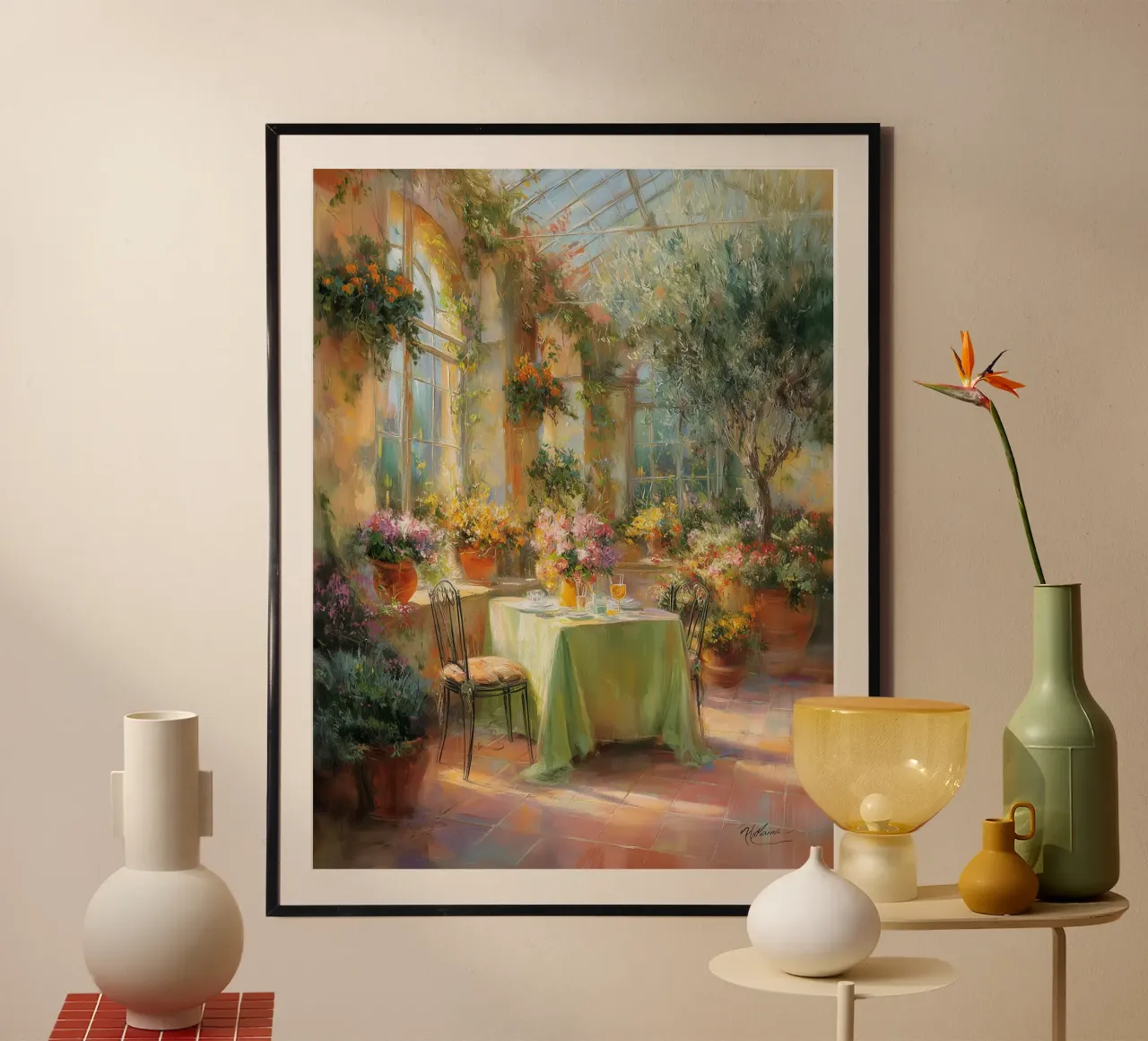 Sommer in der Toskana I Poster mit Holzrahmen von Wolkenlos