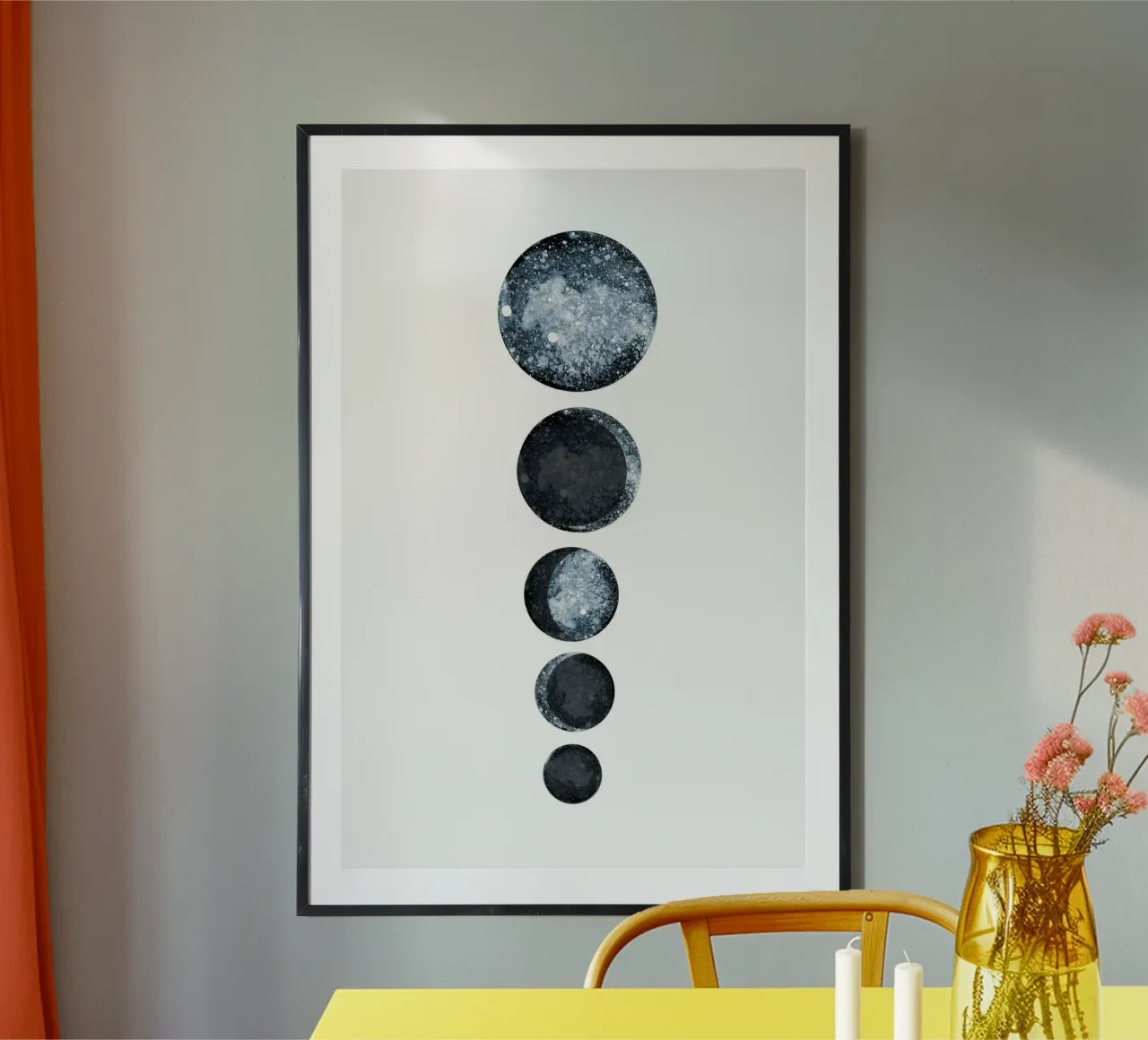 Danushka - Blaue Mondphase Poster von The Artcircle