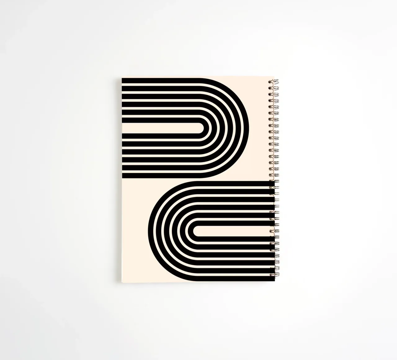 Minimalist Geometric Bold Striped Arches | Black on Ivory spiral notebook by Beauty in Simplicity
