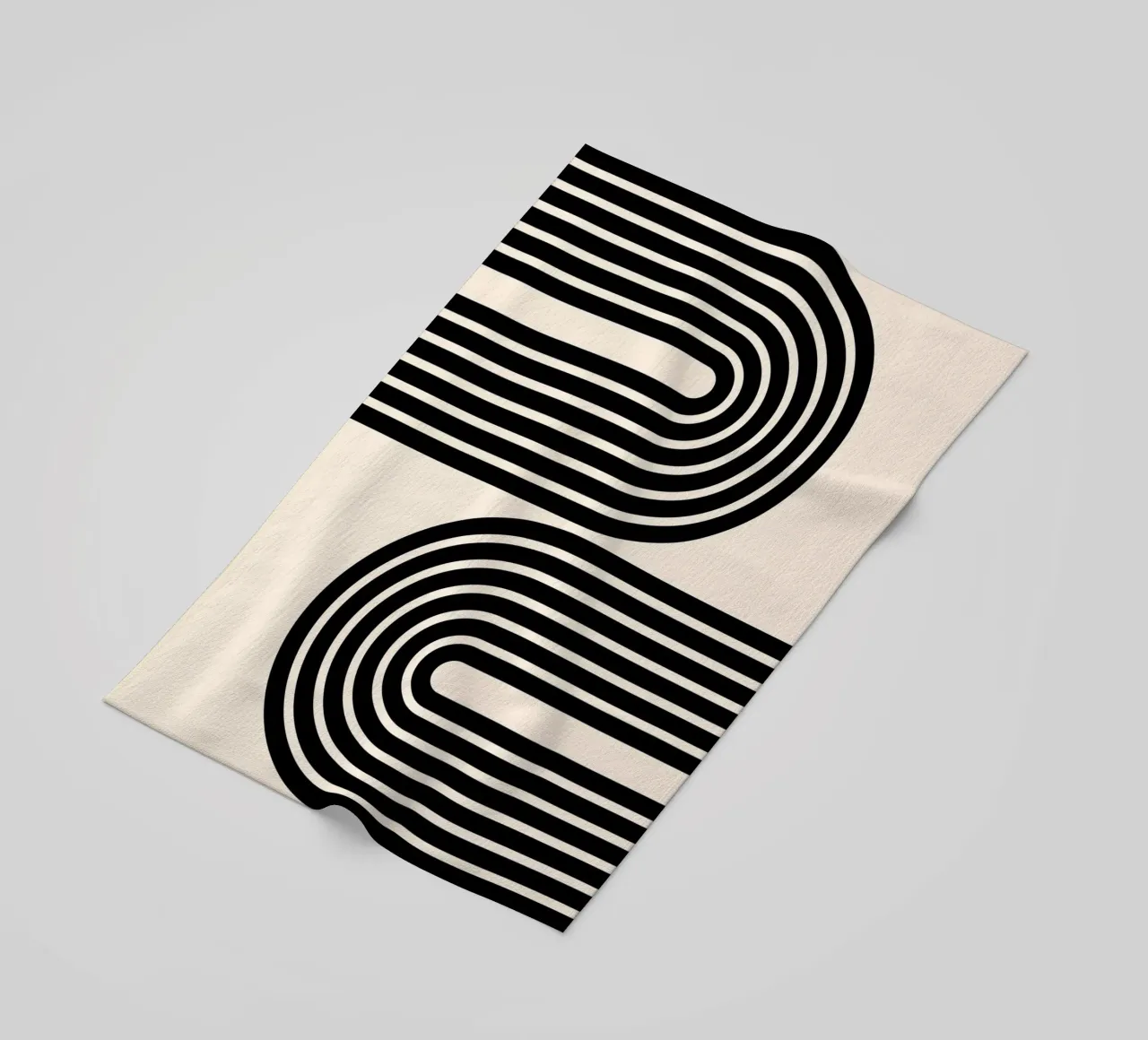 Minimalist Geometric Bold Striped Arches | Black on Ivory beach towel by Beauty in Simplicity