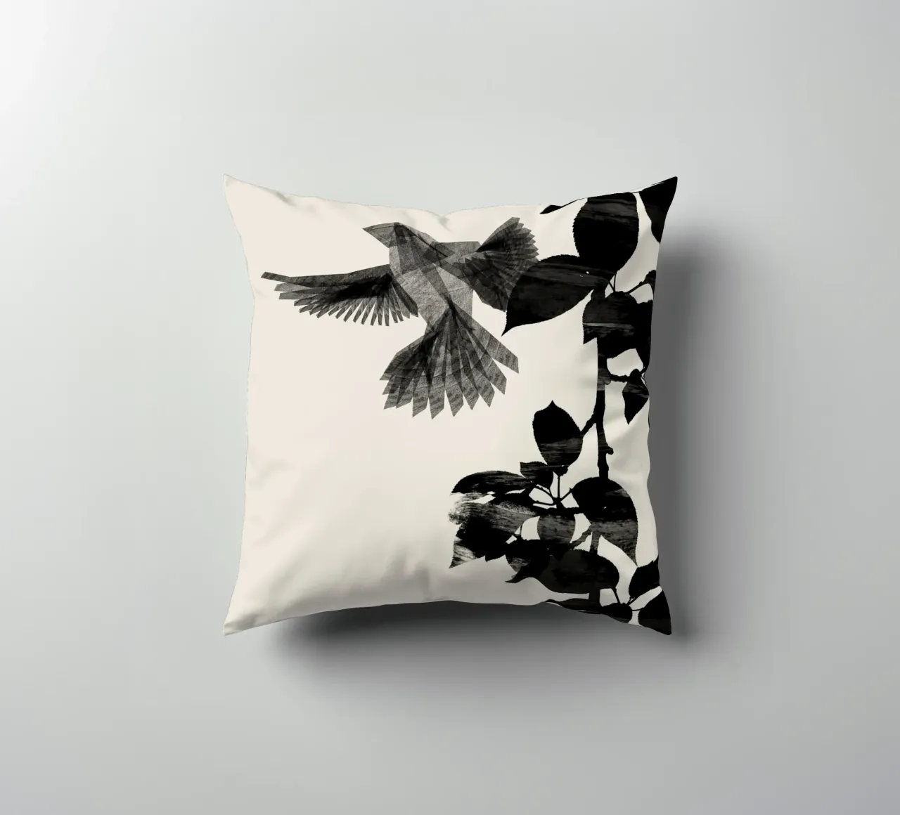 Danushka - Uccello botanico A cuscino da The Artcircle