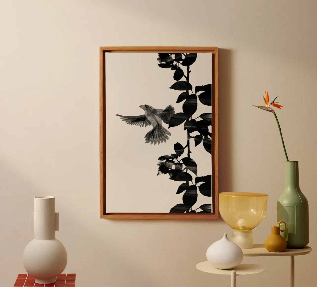 Danushka - Uccello botanico A tela con Cornice a cassetta da The Artcircle