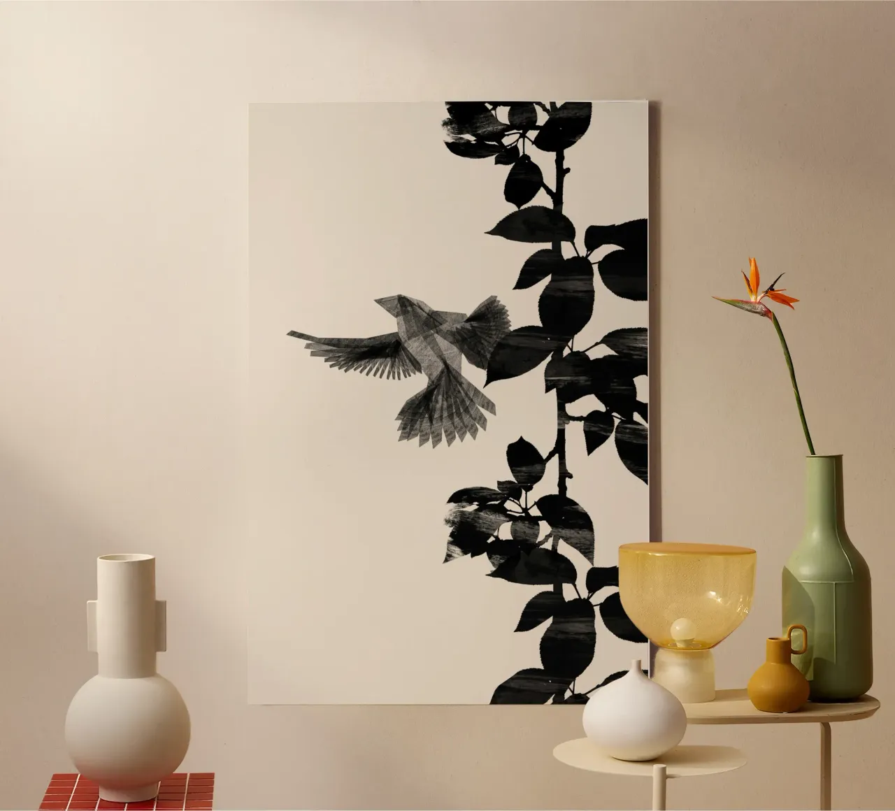 Danushka - Uccello botanico A tela con Cornice a cassetta da The Artcircle