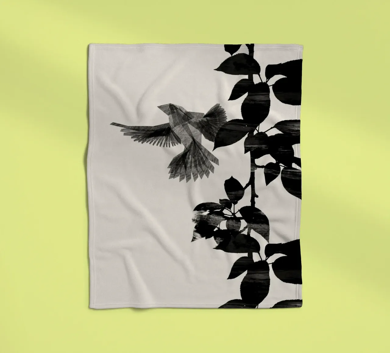 Danushka - Uccello botanico A coperta in pile da The Artcircle