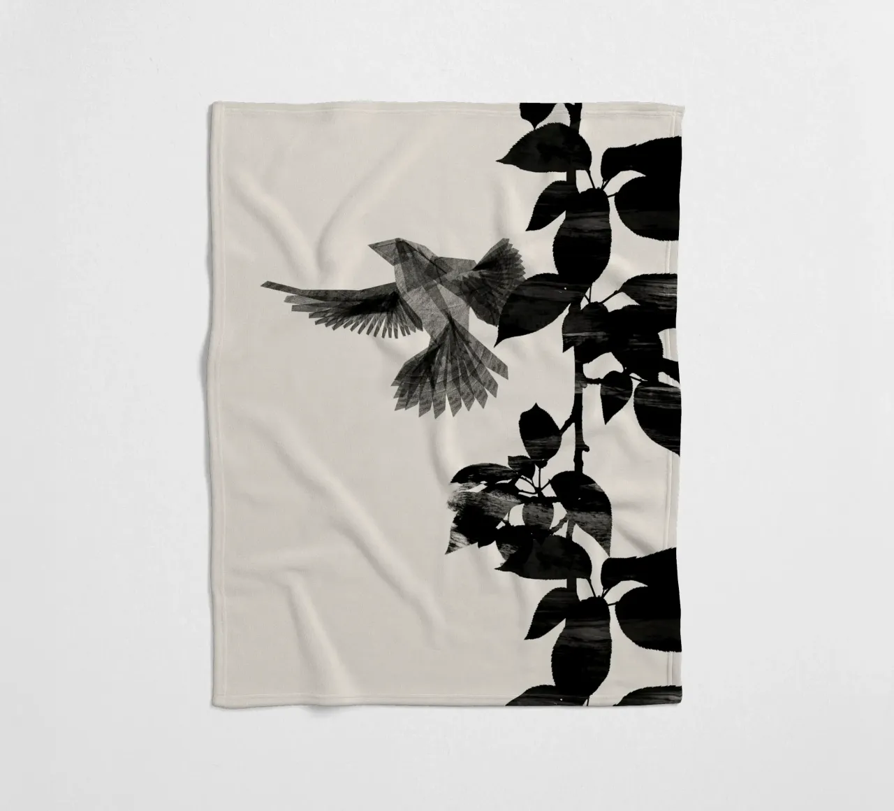 Danushka - Uccello botanico A coperta in pile da The Artcircle