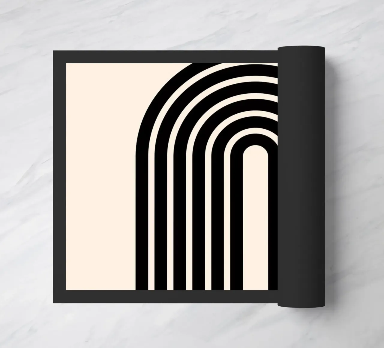 Arco geometrico minimalista in grassetto - Nero su avorio zerbino da Beauty in Simplicity