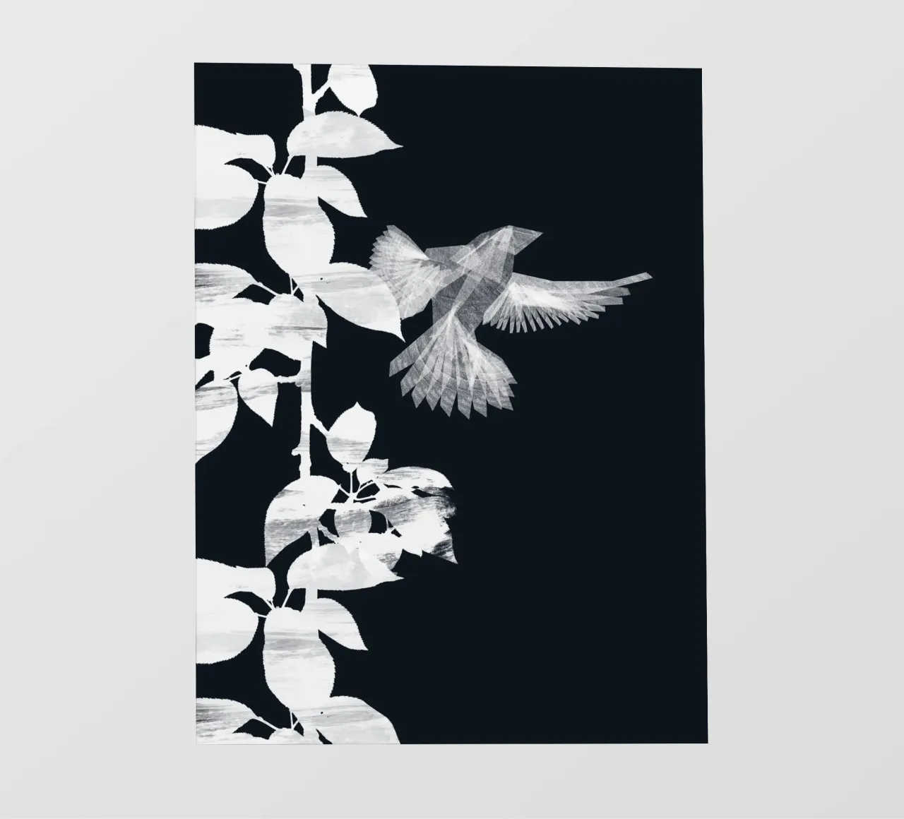 Danushka - Uccello botanico B telo in pvc da The Artcircle