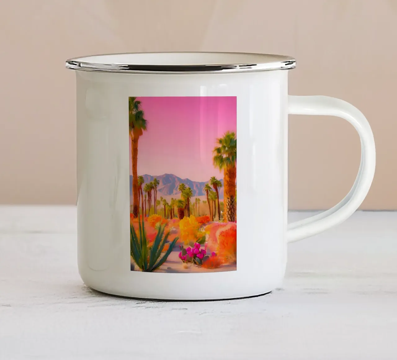 Le Désert Imaginaire tazza in smalto da ICONICA Art Studio